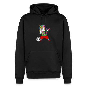 Brésil football dabbing cadeau - Sweat à capuche Premium bio Homme - noir - Devant - Nico (187cm)