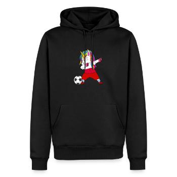 Polen-fußball-tupfendes Geschenk - Männer Premium Bio Hoodie - Schwarz - Vorne - Nico (187cm)