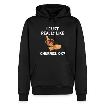 Churro Gift Mexico Nourriture - Sweat à capuche Premium bio Homme - noir - Devant - Nico (187cm)