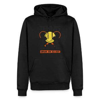 TENNIS UND BIER DRUM BIN ICH HIER TENNISSPIELER - Männer Premium Bio Hoodie - Schwarz - Vorne - Nico (187cm)