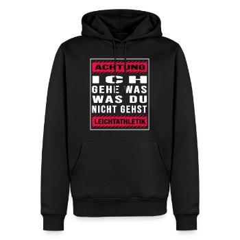 Leichtathletik sportgehen Geher Trail Marathon - Männer Premium Bio Hoodie - Schwarz - Vorne - Nico (187cm)