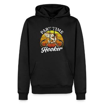 Part Time Fisher - Männer Premium Bio Hoodie - Schwarz - Vorne - Nico (187cm)