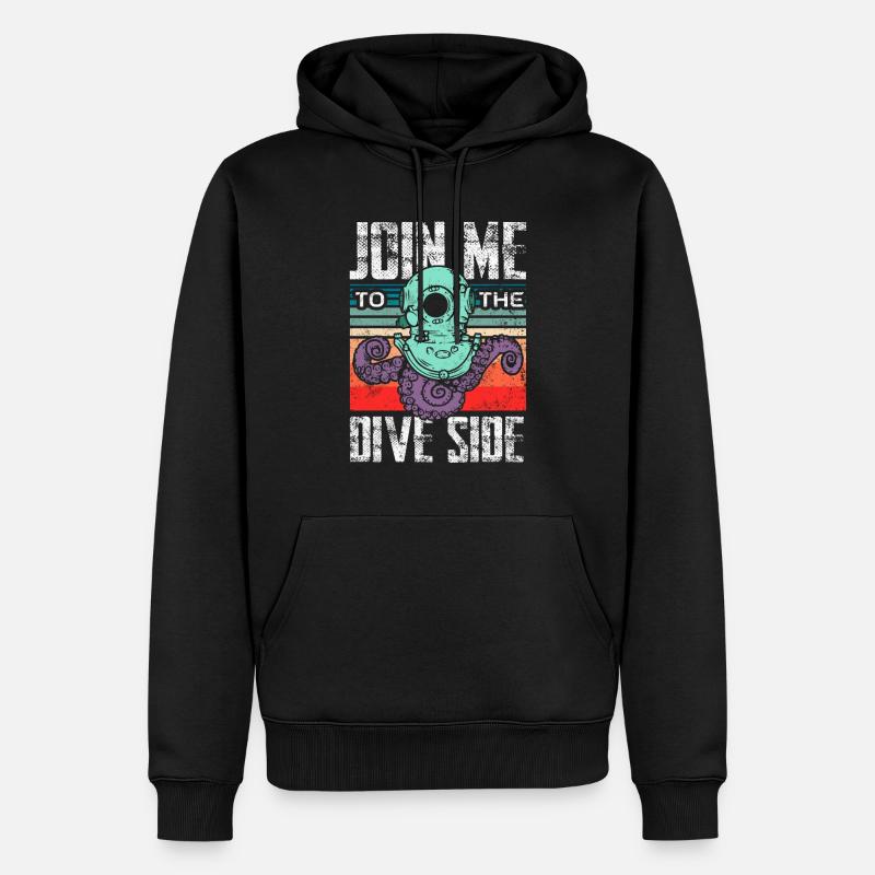 Rejoignez le côté plongée - Sweat à capuche Premium bio Homme - noir