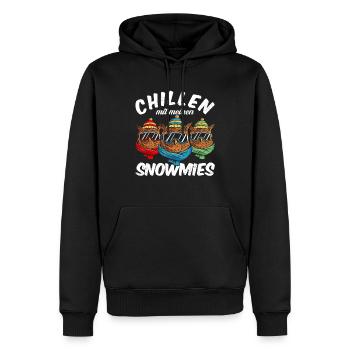 hanging with my snowmies - Männer Premium Bio Hoodie - Schwarz - Vorne - Nico (187cm)