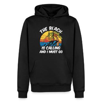The beach is calling and i must go - Männer Premium Bio Hoodie - Schwarz - Vorne - Nico (187cm)
