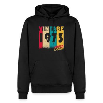 50 anniversaire 50 ans nés en 1973 - Sweat à capuche Premium bio Homme - noir - Devant - Nico (187cm)