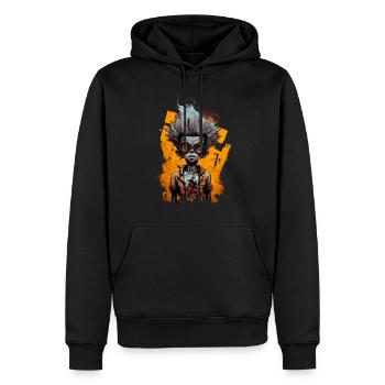 Jeune conception d’anime de bande dessinée avec des looks fous - Sweat à capuche Premium bio Homme - noir - Devant - Nico (187cm)
