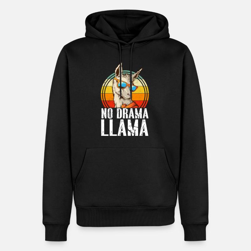 Pas de drame LLama - Sweat à capuche Premium bio Homme - noir
