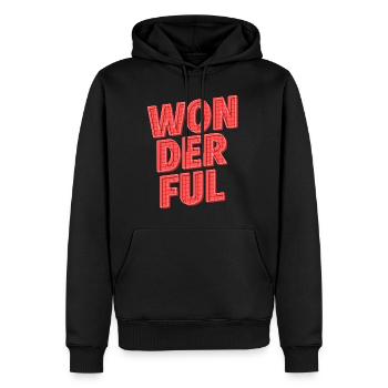 Merveilleux | Rayonner avec de l’énergie positive - Sweat à capuche Premium bio Homme - noir - Devant - Nico (187cm)