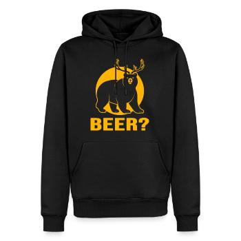 Beer Beer Garden Toast « bière naturelle » - Sweat à capuche Premium bio Homme - noir - Devant - Nico (187cm)