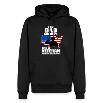 Vétéran du Vietnam - Sweat à capuche Premium bio Homme - noir - Devant - Nico (187cm)