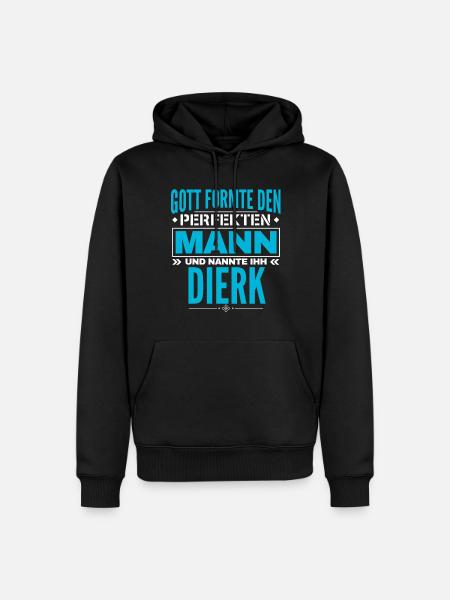 Dierk Name Design - Männer Premium Bio Hoodie - Schwarz