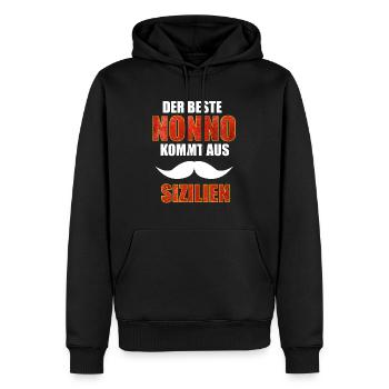 Sizilien, Sicilia, Nonno, bester Opa - Männer Premium Bio Hoodie - Schwarz - Vorne - Nico (187cm)