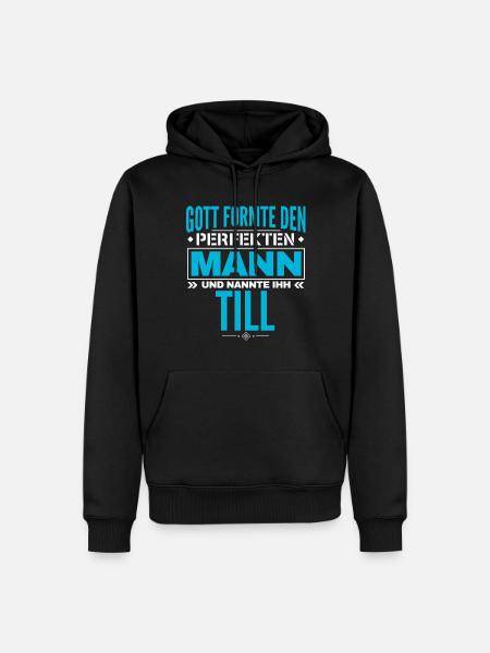 Till Name Design - Männer Premium Bio Hoodie - Schwarz