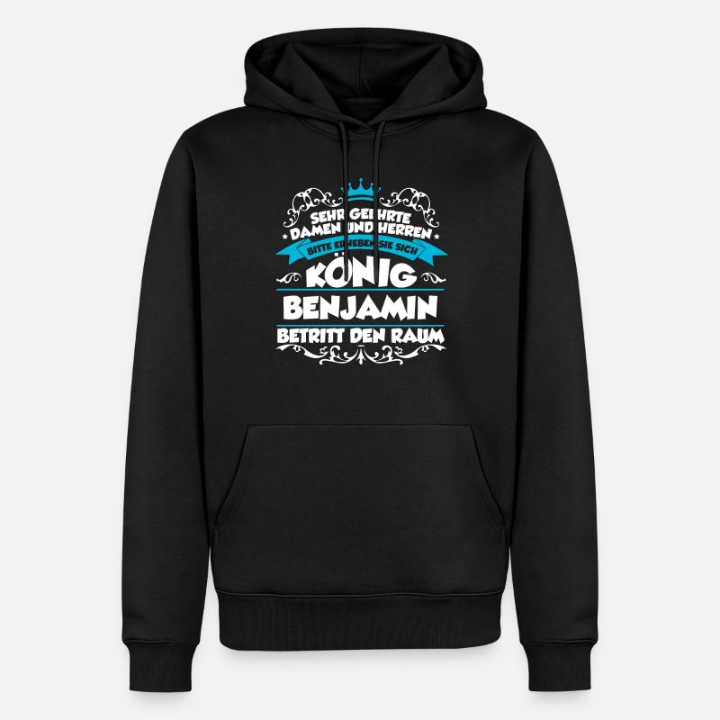 Benjamin Name Design - Männer Premium Bio Hoodie - Schwarz