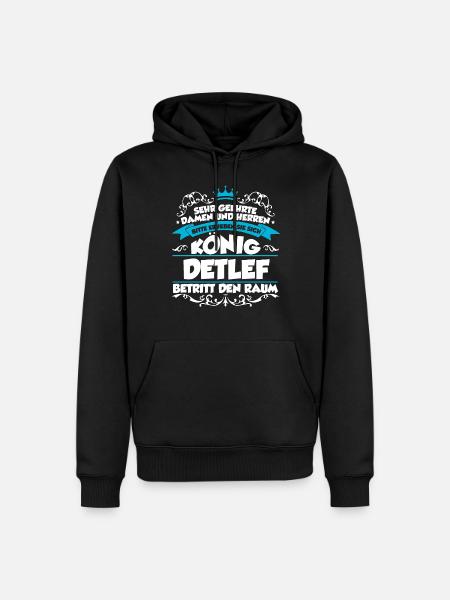 Detlef Name Design - Männer Premium Bio Hoodie - Schwarz