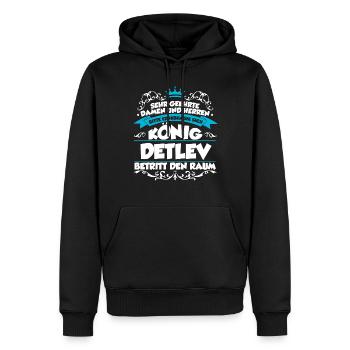 Detlev Name Design - Männer Premium Bio Hoodie - Schwarz - Vorne - Nico (187cm)