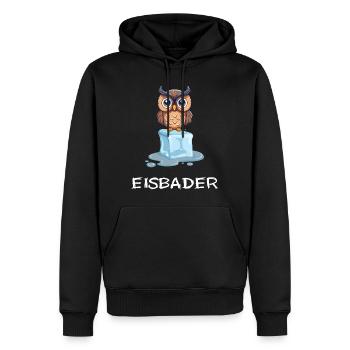 Eisbader Winterschwimmen Eule Winterbaden - Männer Premium Bio Hoodie - Schwarz - Vorne - Nico (187cm)