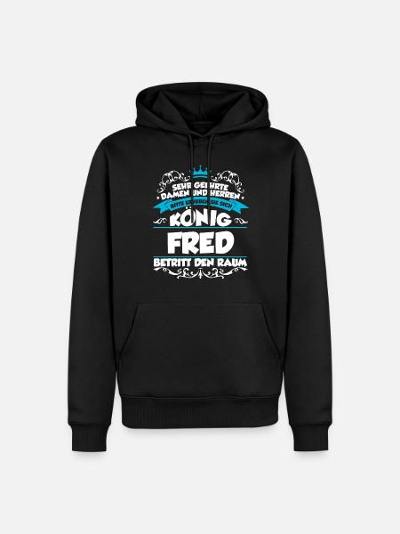 Fred Name Design - Männer Premium Bio Hoodie - Schwarz