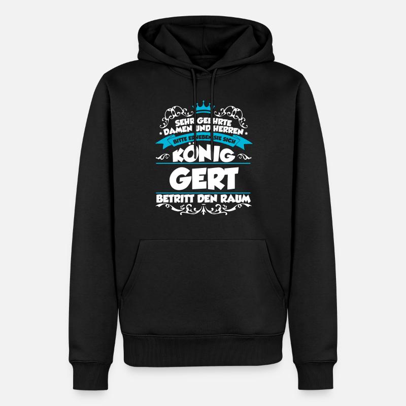 Gert Name Design - Männer Premium Bio Hoodie - Schwarz