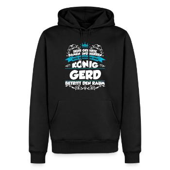 Gerd Name Design - Männer Premium Bio Hoodie - Schwarz - Vorne - Nico (187cm)
