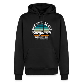 Carl - Männer Premium Bio Hoodie - Schwarz - Vorne - Nico (187cm)