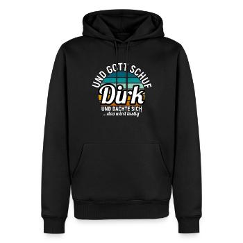Dominik - Männer Premium Bio Hoodie - Schwarz - Vorne - Nico (187cm)