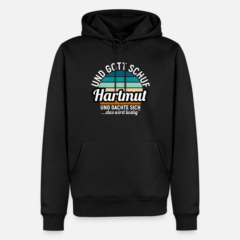 Hartmut - Männer Premium Bio Hoodie - Schwarz