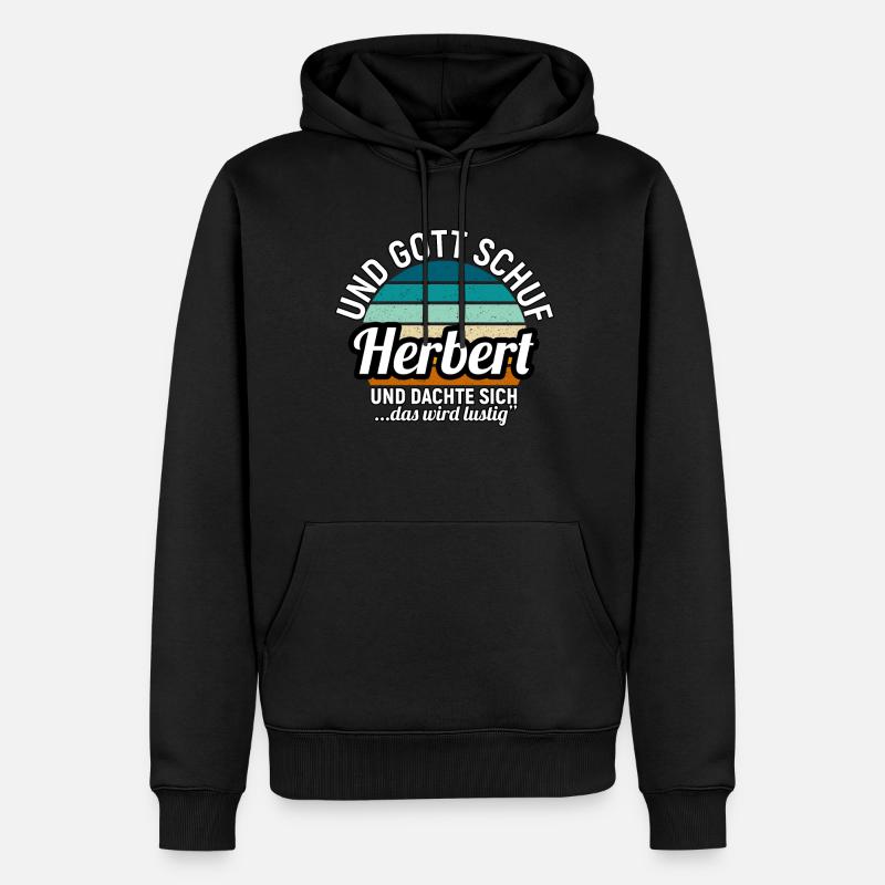 Herbert - Männer Premium Bio Hoodie - Schwarz