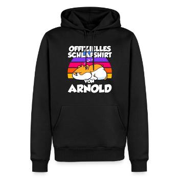 Offizielles Schlafshirt Von Arnold - Männer Premium Bio Hoodie - Schwarz - Vorne - Nico (187cm)