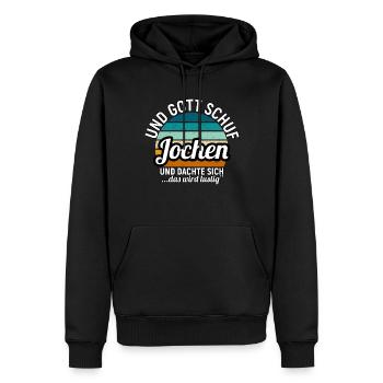 Jochen - Männer Premium Bio Hoodie - Schwarz - Vorne - Nico (187cm)
