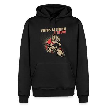 Friss meinen Staub | Radsport Rennrad Shirt - Männer Premium Bio Hoodie - Schwarz - Vorne - Nico (187cm)