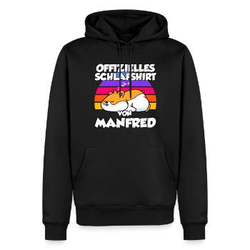 Offizielles Schlafshirt Von Manfred - Männer Premium Bio Hoodie - Schwarz - Vorne - Nico (187cm)