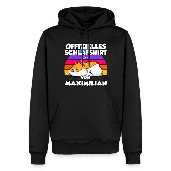 Offizielles Schlafshirt Von Maximilian - Männer Premium Bio Hoodie - Schwarz - Vorne - Nico (187cm)