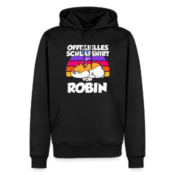 Offizielles Schlafshirt Von Robin - Männer Premium Bio Hoodie - Schwarz - Vorne - Nico (187cm)