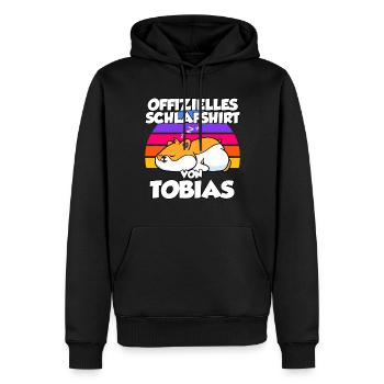 Offizielles Schlafshirt Von Tobias - Männer Premium Bio Hoodie - Schwarz - Vorne - Nico (187cm)