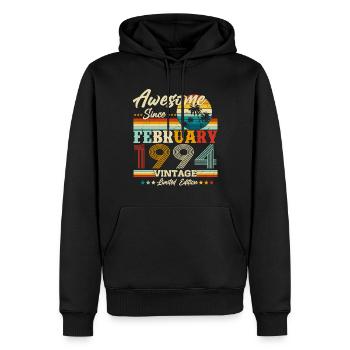 Februar 1994 Jahrgang Geburtstag Retro Geschenk - Männer Premium Bio Hoodie - Schwarz - Vorne - Nico (187cm)