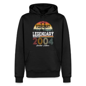 Legends est né en février 2004 - Sweat à capuche Premium bio Homme - noir - Devant - Nico (187cm)