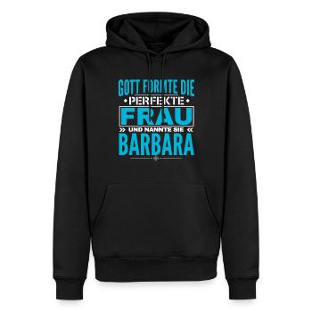 Conception du nom de Barbara - Sweat à capuche Premium bio Homme - noir - Devant - Nico (187cm)