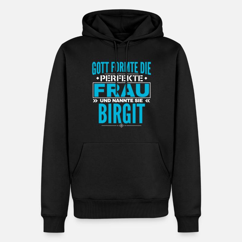 Birgit Name Design - Männer Premium Bio Hoodie - Schwarz