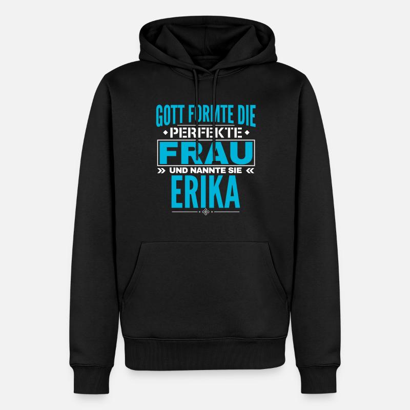 Conception du nom d’Erika - Sweat à capuche Premium bio Homme - noir