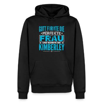Kimberley Name Design - Männer Premium Bio Hoodie - Schwarz - Vorne - Nico (187cm)