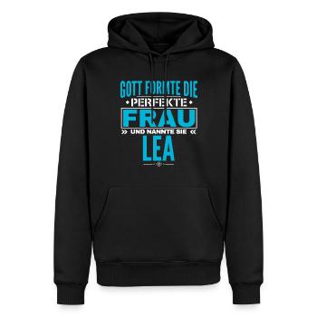 Lea Name Design - Men’s Premium Organic Hoodie - black - Front - Nico (187cm)