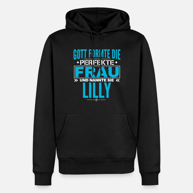 Conception du nom Lilly - Sweat à capuche Premium bio Homme - noir