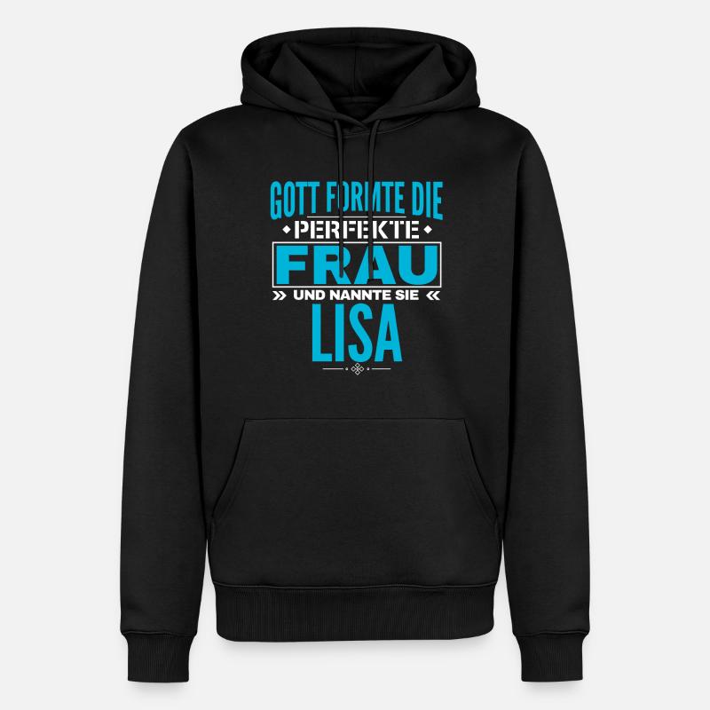 Lisa Name Design - Männer Premium Bio Hoodie - Schwarz