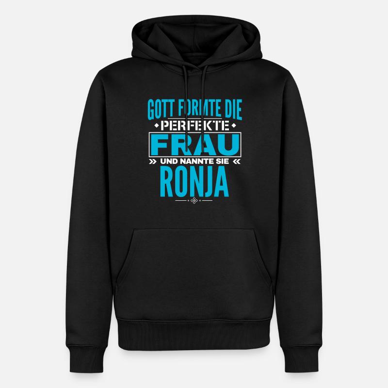 Conception du nom Ronja - Sweat à capuche Premium bio Homme - noir