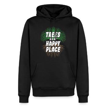 Trees Are My Happy Place - Men’s Premium Organic Hoodie - black - Front - Nico (187cm)