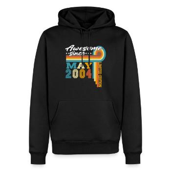May 2004 Vintage Birthday Vintage Retro - Men’s Premium Organic Hoodie - black - Front - Nico (187cm)