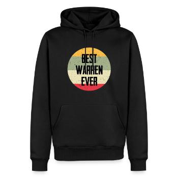 Le meilleur Warren de tous les temps - Sweat à capuche Premium bio Homme - noir - Devant - Nico (187cm)