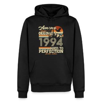 Original 1994 Vintage Vintage Birthday Gift - Men’s Premium Organic Hoodie - black - Front - Nico (187cm)